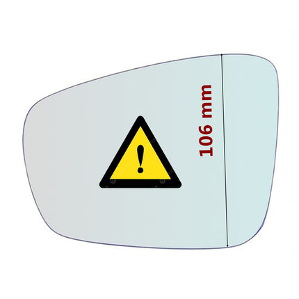 Vetro Specchio ASFERICO Lato Guidatore Per VW Polo (6R1) dal 2009>