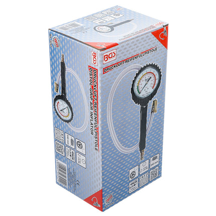 PISTOLA PROFESSIONALE PER GONFIAGGIO PNEUMATICI GOMME AUTO MOTO 0-12 BAR