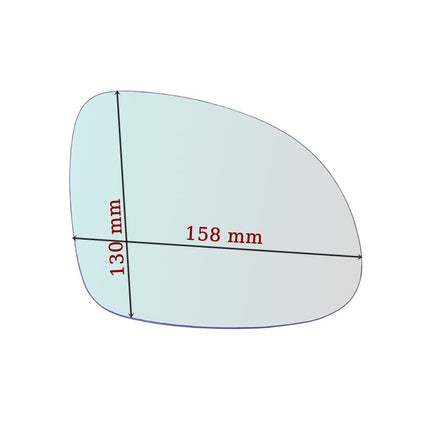 Vetro Specchio Retrovisore Lato DX-Passeggero Per VW Sharan II (7N1) dal 2010>