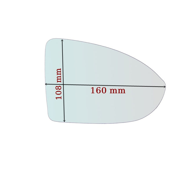 Vetro Specchio Asferico Lato SX-Guidatore Per VW Golf VII dal 2013>