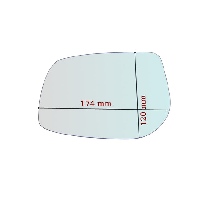 Vetro Specchio Asferico Lato SX Per Toyota Camry IV (V4) dal 2006-2014
