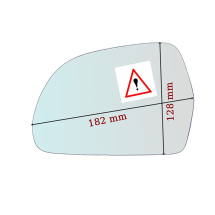 Vetro Specchio Retrovisore Lato SX Per Skoda Superb II (3T) dal 2008-2015