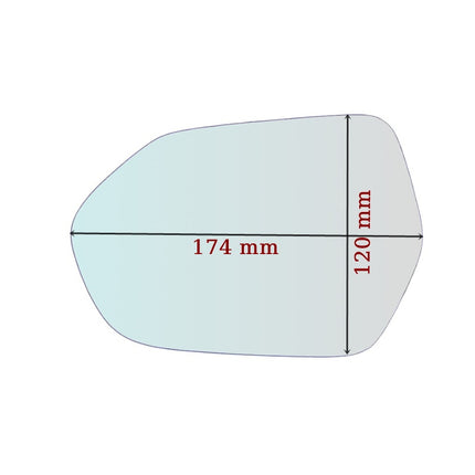 Vetro Specchio Retrovisore Lato Passeggero Per Toyota Prius IV (W5) dal 2015>