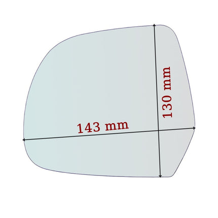 Vetro Specchio ASFERICO Lato DX-Passeggero Per Dacia Dokker dal 2012>