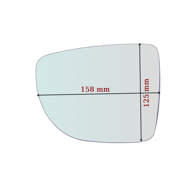 Vetro Specchio Retrovisore ASFERICO Lato DX Per Nissan Leaf dal 2014>