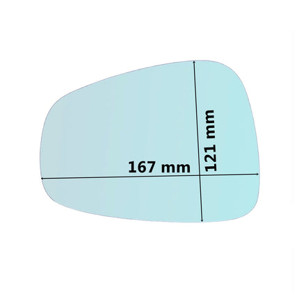 Vetro Specchio AZZURRATO Lato DX-Passeggero Per Alfa Romeo Mito (955) dal 2008>