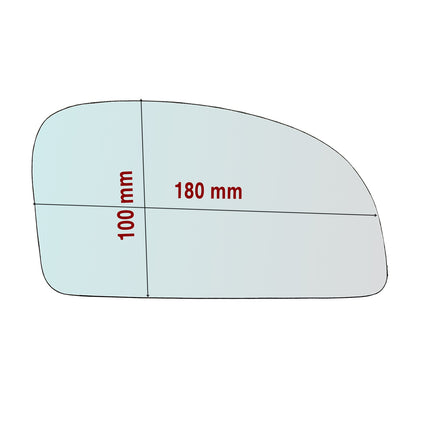 Vetro Specchio Retrovisore Lato Passeggero Per Hyundai Getz dal 2002-2011