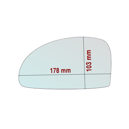 Vetro Specchio Retrovisore Lato SX Compatibile Per Kia Cerato I (LD) dal 2004>