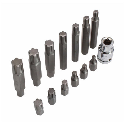 Chiave a bussola per viti con impronta RiBe esascanalata 14 Pezzi Officina Auto